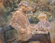 Berthe Morisot Manet and his daughter oil